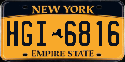 NY license plate HGI6816