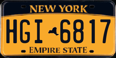 NY license plate HGI6817