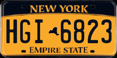 NY license plate HGI6823