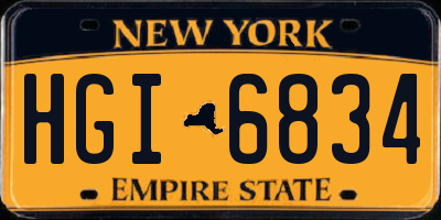 NY license plate HGI6834