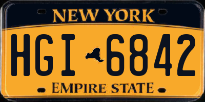 NY license plate HGI6842