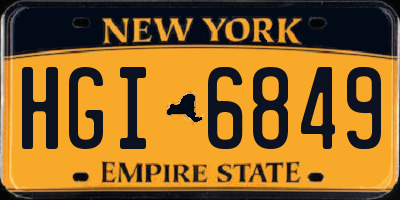 NY license plate HGI6849