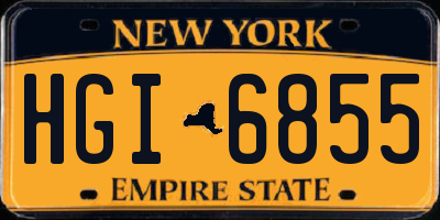 NY license plate HGI6855