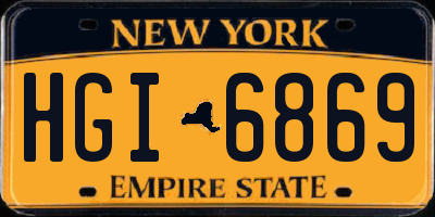 NY license plate HGI6869