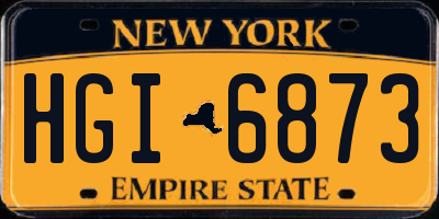 NY license plate HGI6873