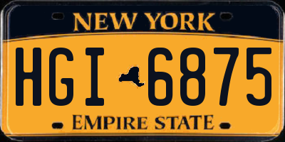 NY license plate HGI6875