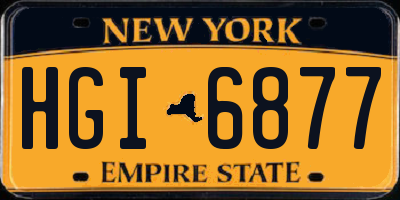 NY license plate HGI6877