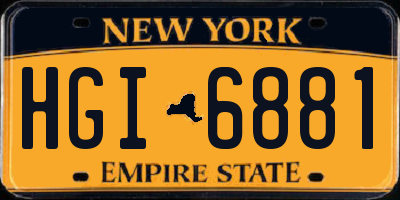 NY license plate HGI6881