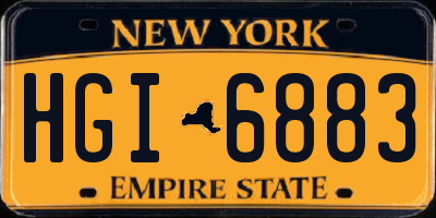 NY license plate HGI6883