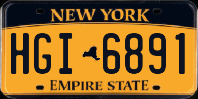 NY license plate HGI6891