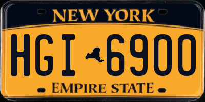 NY license plate HGI6900