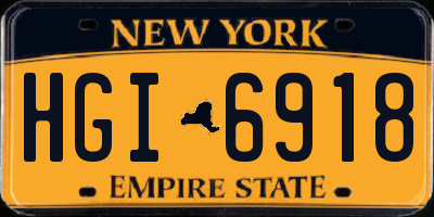 NY license plate HGI6918