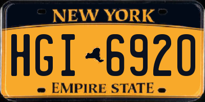 NY license plate HGI6920