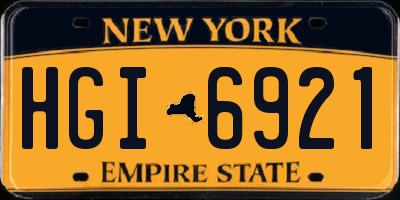 NY license plate HGI6921