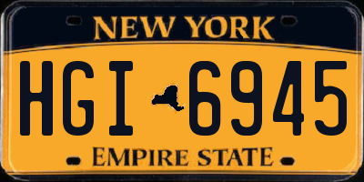 NY license plate HGI6945