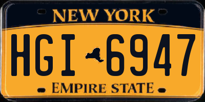 NY license plate HGI6947