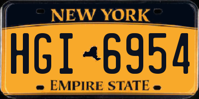 NY license plate HGI6954