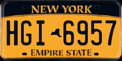 NY license plate HGI6957