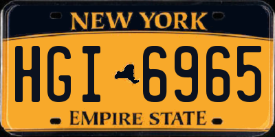 NY license plate HGI6965