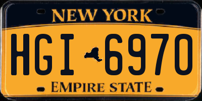 NY license plate HGI6970