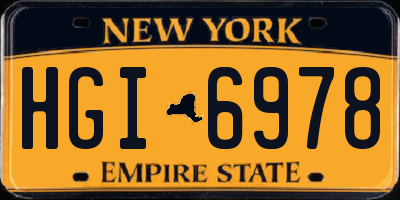 NY license plate HGI6978