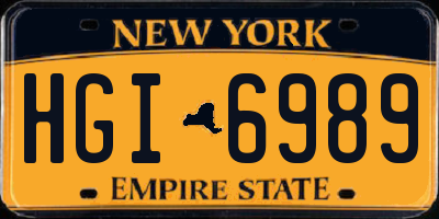NY license plate HGI6989