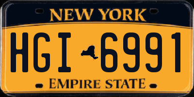 NY license plate HGI6991