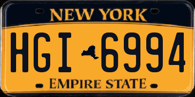 NY license plate HGI6994
