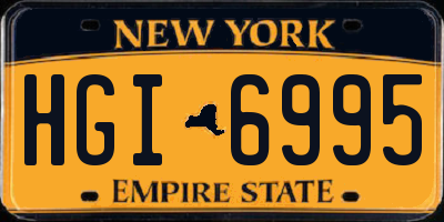 NY license plate HGI6995