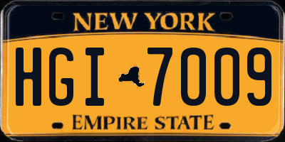NY license plate HGI7009