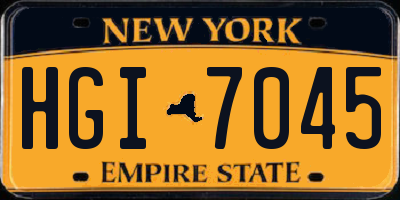 NY license plate HGI7045