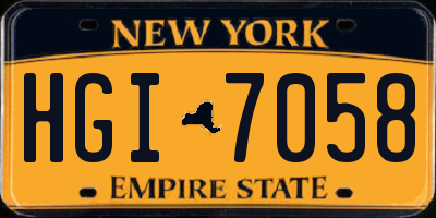 NY license plate HGI7058