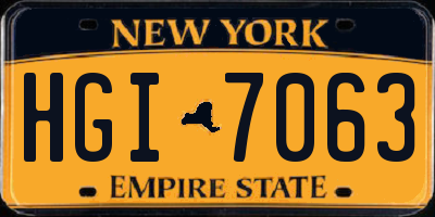 NY license plate HGI7063