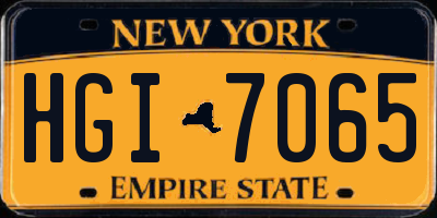 NY license plate HGI7065