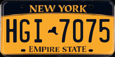 NY license plate HGI7075