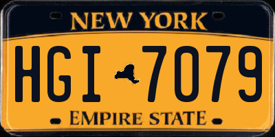 NY license plate HGI7079