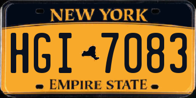 NY license plate HGI7083