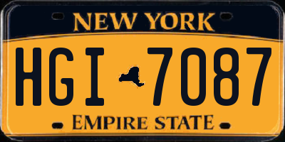 NY license plate HGI7087