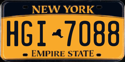 NY license plate HGI7088