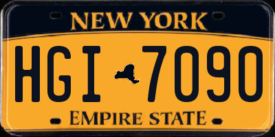 NY license plate HGI7090