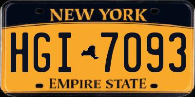 NY license plate HGI7093