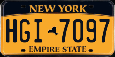 NY license plate HGI7097