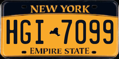 NY license plate HGI7099