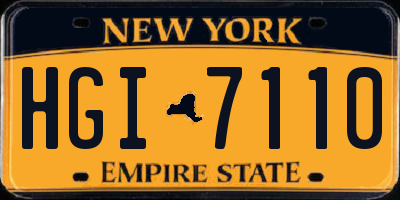 NY license plate HGI7110