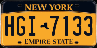 NY license plate HGI7133