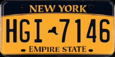 NY license plate HGI7146