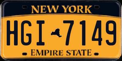 NY license plate HGI7149