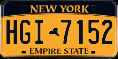 NY license plate HGI7152