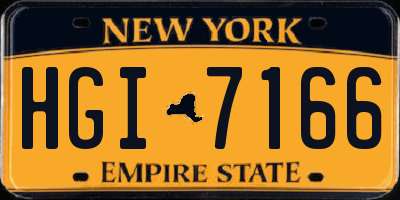 NY license plate HGI7166