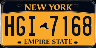 NY license plate HGI7168
